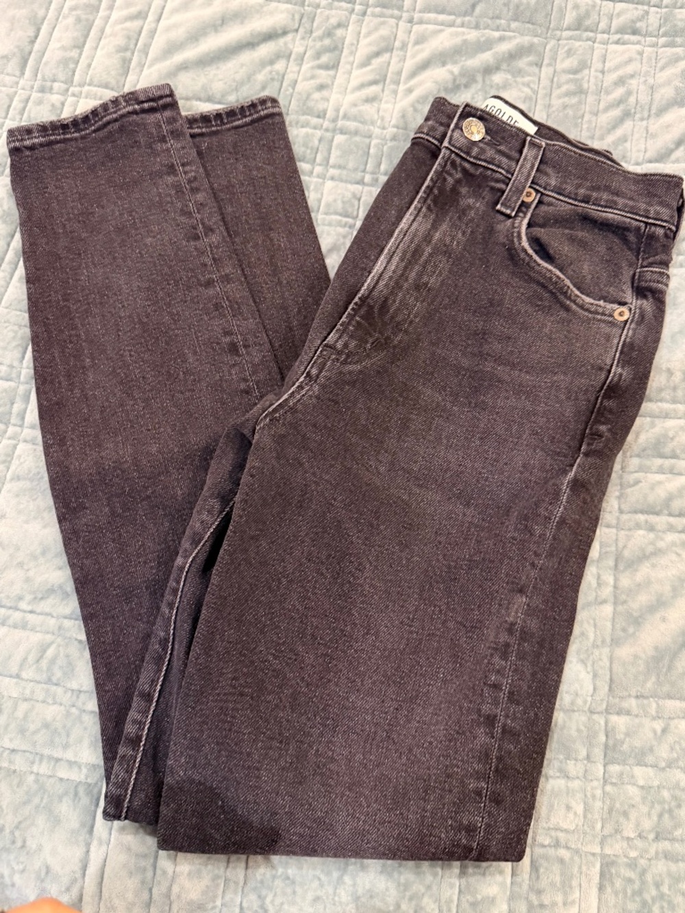Agolde Denim Washed Black High Rise Jeans - Size 24